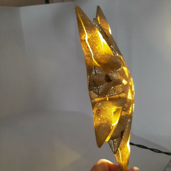 STAR CHRISTMAS Lights Up GOLD Tree Topper Window Decor Sparkles Tested Works EUC - Picture 10 of 12